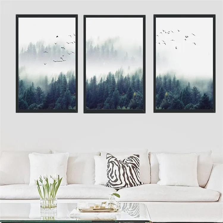 Unframed Waterproof ink Canvas Spray Paintings by Numbers Wall Art Vertical Rectangle Landscape Poster Paintings (7)