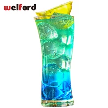 Современные Дизайн 400 мл Clear Стекло бытовой сок чашки Творческий пивная кружка мини молоко Высокий Прямой трофей-Форма коктейльное стекло чашки