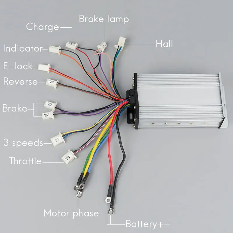 Kunray 48 в 1500 Вт 1600 Вт 30A Бесщеточный BLDC контроллер двигателя 12 Mosfet с залом для электрического велосипеда скутер часть 2 балансировка колес