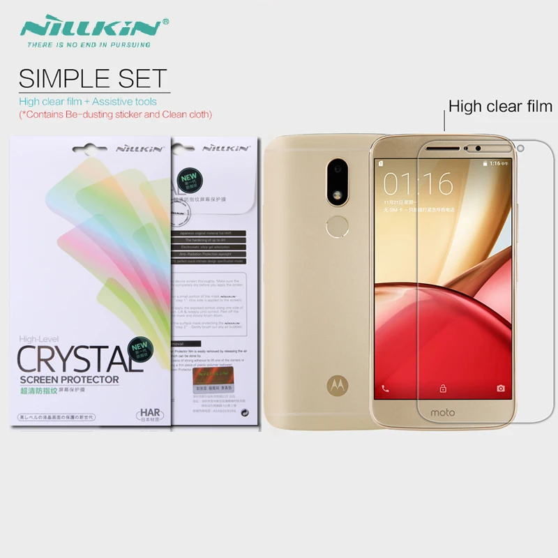 

Nillkin Transparent PET High Clear / Matte Screen Protector For Moto M XT1662 Protective Film