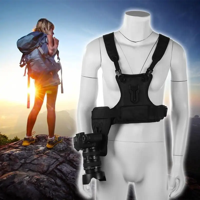 

2018 New Arrival Camera Strap Carrying Chest Harness System Vest Quick Strap with Dual Side Holster Strap for DSLR Camera