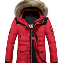 Новинка года, Длинная зимняя куртка, выдерживает-40 градусов, мужская куртка большого размера с натуральным меховым воротником, с капюшоном, на утином пуху, куртка большого размера