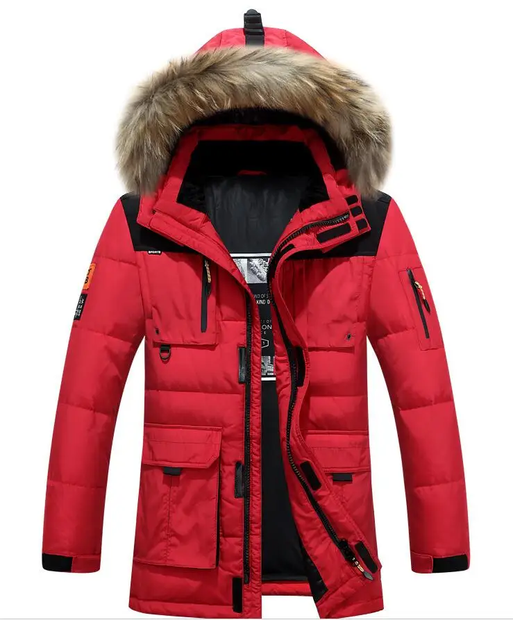 

2018 New Long Can Withstand - 40 Degrees Winter Jacket Men Big Real Fur Collar Hooded Duck Down Jacket Big Size