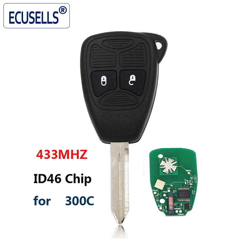 New Keyless Entry Remote Key Fob 2 Button 433MHZ With Chip ID46 for Chrysler 300C Sebring PT