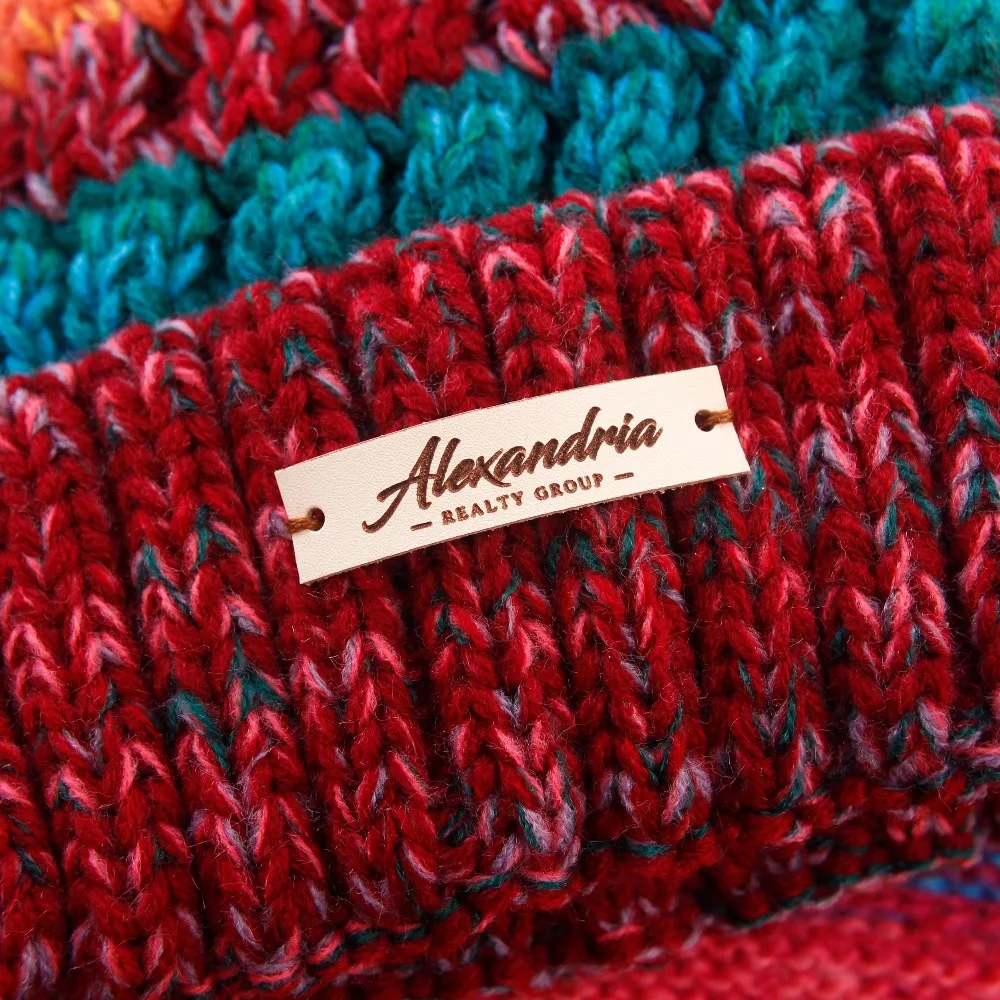 

Leather labels for handmade items, leather tags, personalized clothing labels, knitting crochet labels, set of 32 pc (PB307)