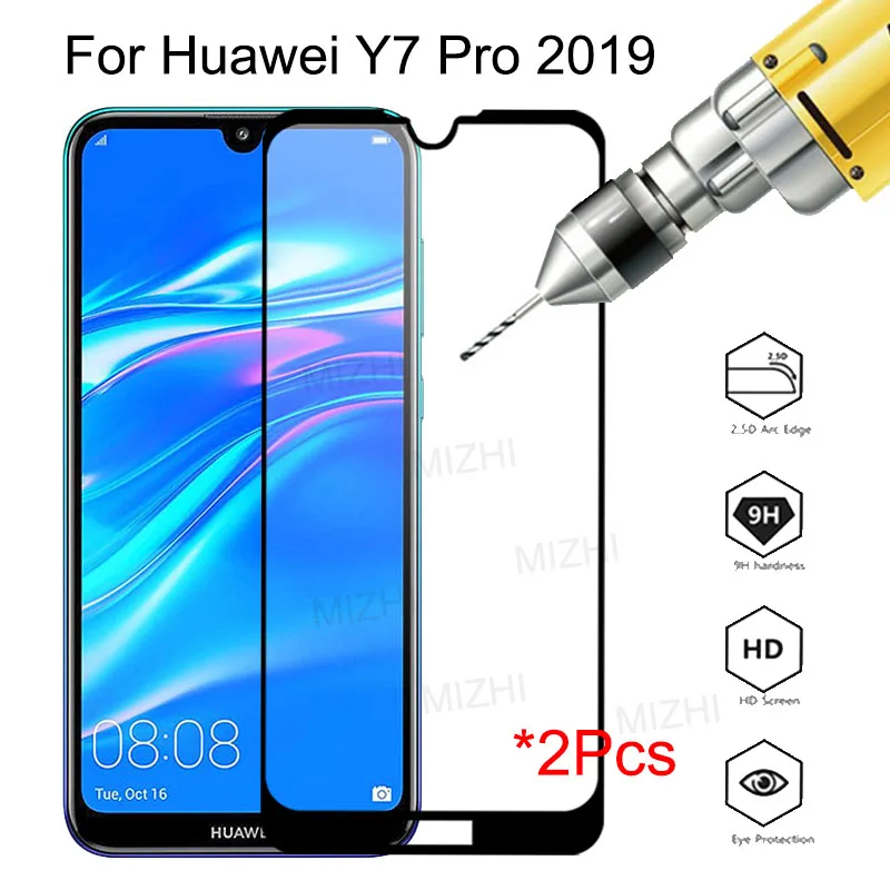 2 шт. закаленное Стекло для huawei Y7 чехол Защитное стекло на huawei Y7 Prime DUB-LX1 DUB-LX2 DUB-LX3 y72019 7y pro безопасности Стекло