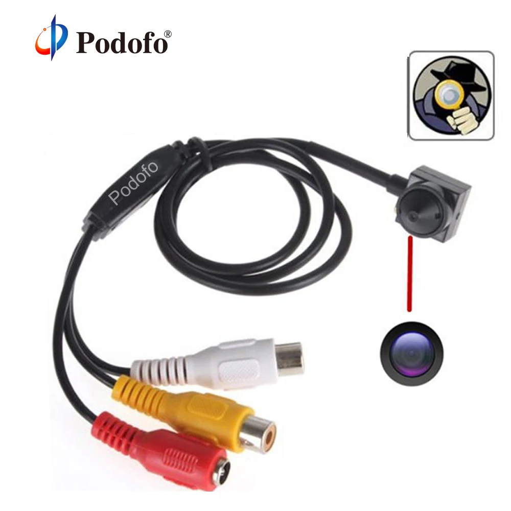 Podofo 600TV 170 градусов супер небольшой цветная видеокамера с аудио линии HD крошечные мини видеонаблюдения Pin скрытая камера