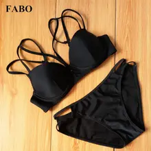 

Hot Sale Black Swimwear 2018 Bandage Bikini Sets Push Up Padded Swimsuit Bathing Suit Soid Swim Biquini Maillot De Bain Femme