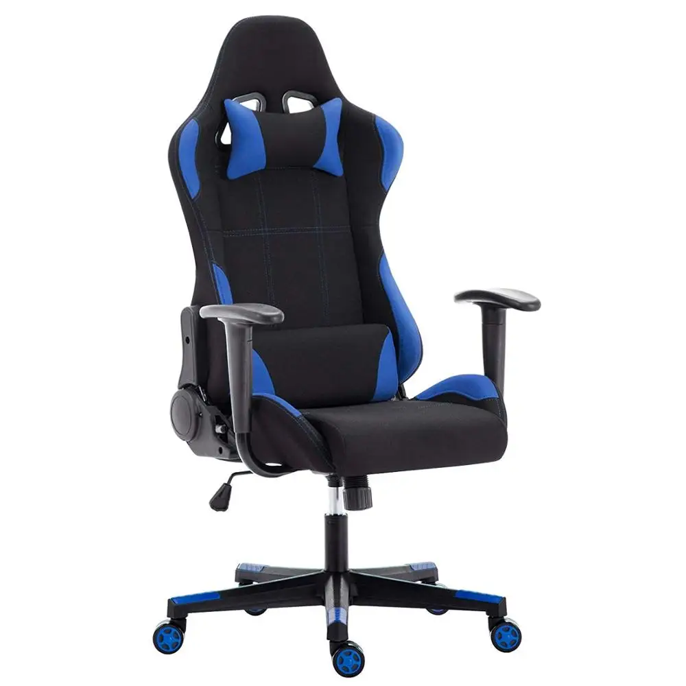 

Fabric Gaming Chair Racing Office Chair Ergonomic Swivel High Back Recliner Computer Desk Chair