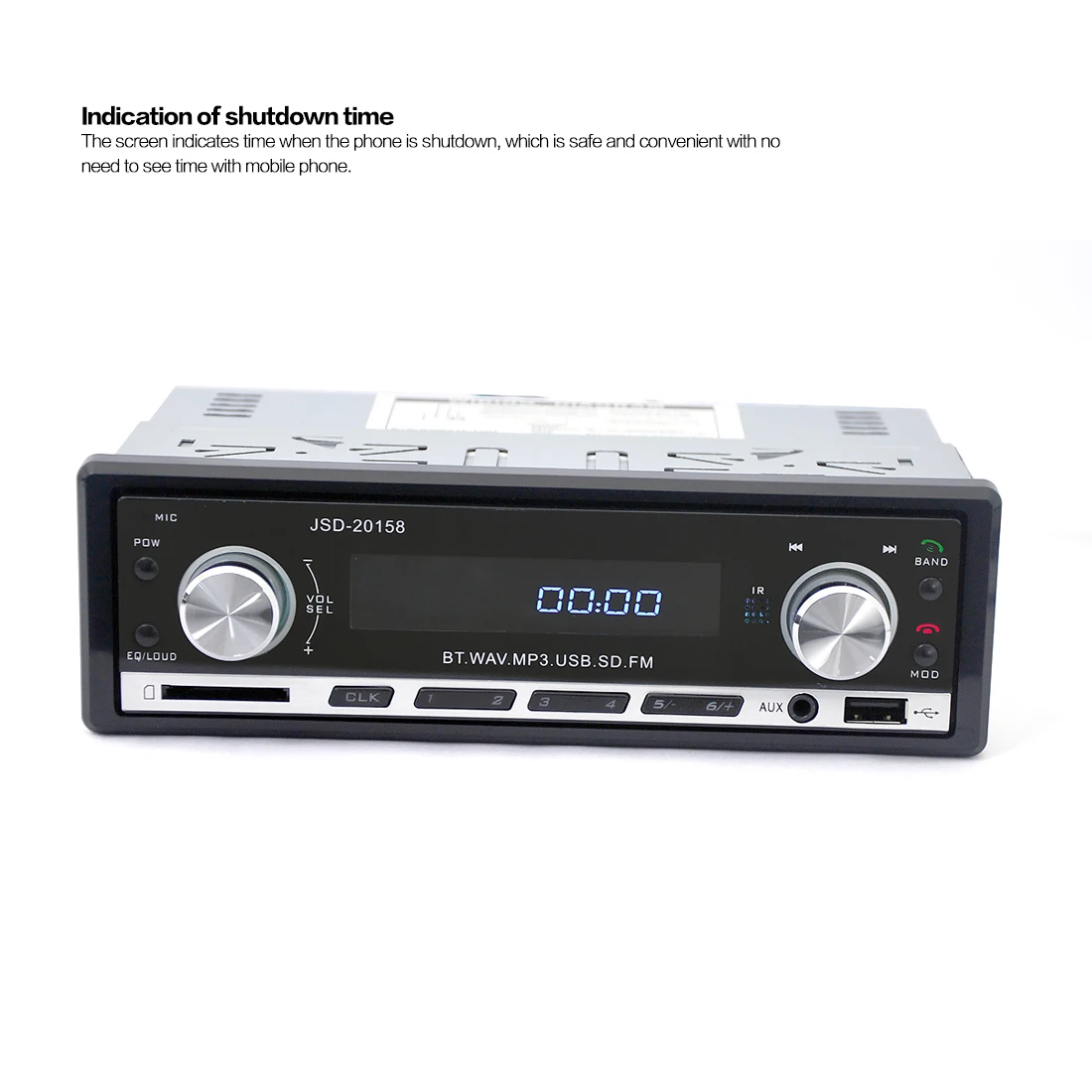 JSD-20158 12V автомобильный Радио стерео плеер Bluetooth телефон MP3 FM/usb зарядка автомобильный аудио плеер с пультом дистанционного управления