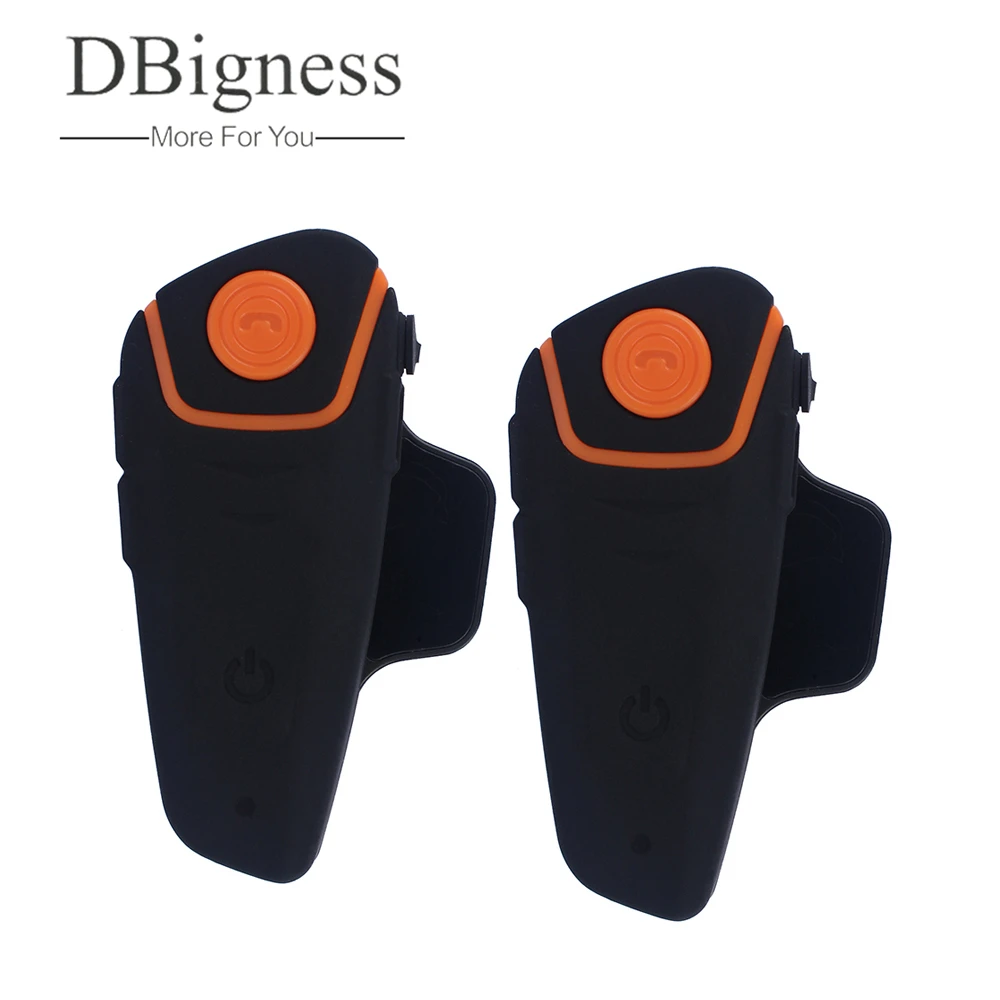 

Dbigness 2pcs BT-S2 Intercom 1000M Motorcycle Helmet Bluetooth Wireless Waterproof Headset Intercom Earphone 2 Riders FM Radio