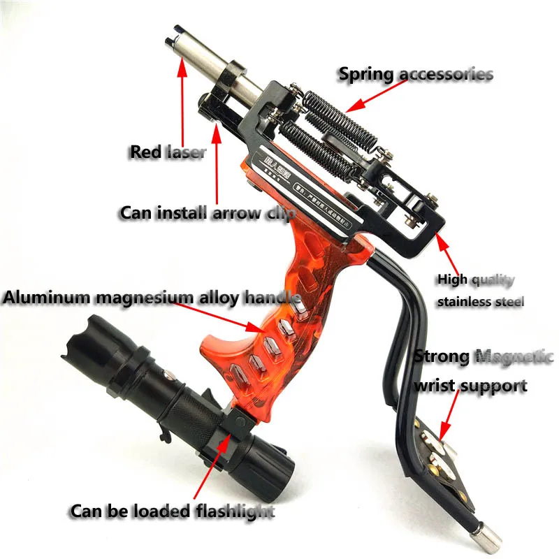 Высокое качество Лазерная Рогатка черный красный охотничья Рогатка для рыбалки рыболовный лук уличная Мощная Рогатка катапульта