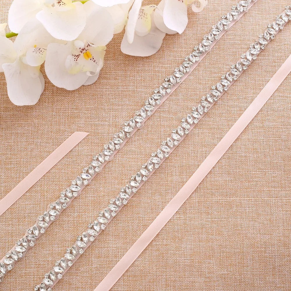 SESTHFAR Beaded Rhinestones Wedding Belt crystal belt Pearls Bridal Belt for Dress In Stock Wedding Accessories