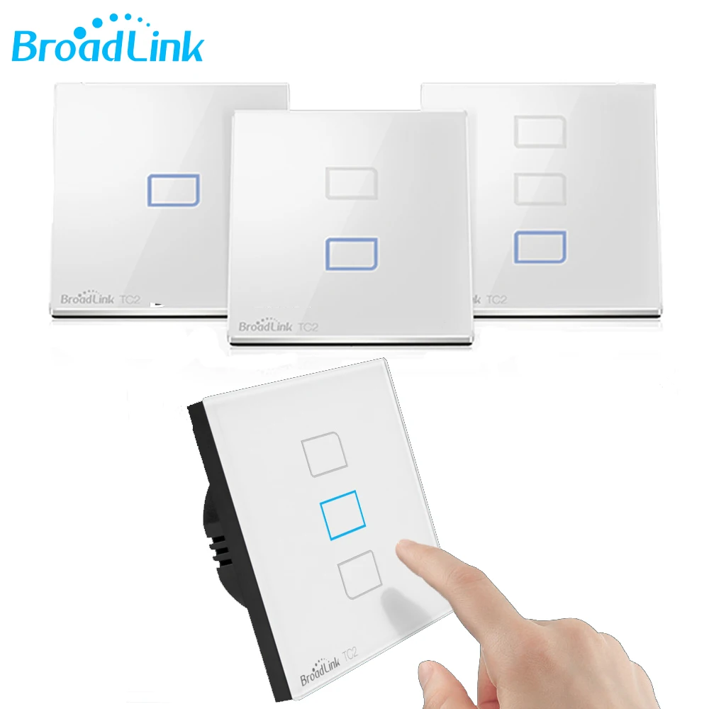 

Broadlink TC2 1/2/3 Gang Wireless Remote Control Wifi Wall Light Touch Switch 433MHZ 110V-240V Smart Home EU /US Standard