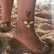 Богемная натуральная морская раковина золотая цепочка на лодыжку для женщин ножной браслет на ногу женский браслет в виде сандалий босиком пляжная бижутерия