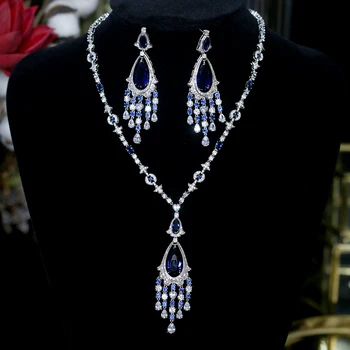 

Blue Zirconia AAA Cube ZIRCON Juego de joyas, pendientes ,collares, promocion, libre de niquel, precio de fabrica, envio gratis