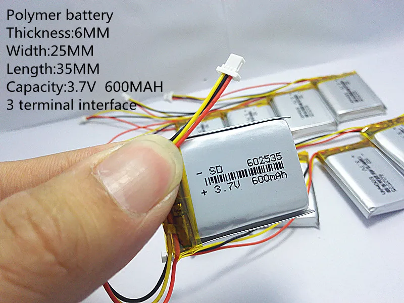 Литий-полимерное ядро модель 582535 602535 Li-Polymer 3,7 v 600mah 1.7wh тахограф общие аккумуляторные батареи