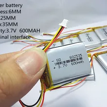 Литий-полимерное ядро модель 582535 602535 Li-Polymer 3,7 v 600mah 1.7wh тахограф общие аккумуляторные батареи