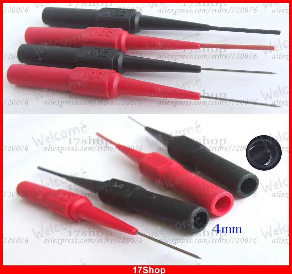 2PCS Insulation Piercing Needle for IC SMD SMT Test Probes 4mm banana