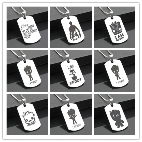 

Perfect JL GROOT Western Style Army card Personalized Diy Letters Pendant Steel Necklace personality Gifts GLT01