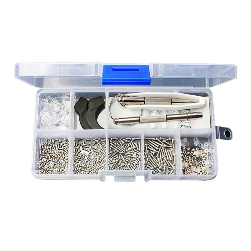 

Eyeglasses Sun Glasses Screws Sets Nuts Nose Pad Optical Repair Tool Parts Assorted Kit for Eyeglass