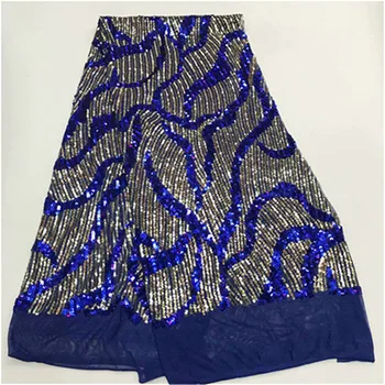 

New Fashion!Elastic Sequins Mesh Net Lace Fabric African Swiss Voile Prom Evening Dress Lace Embroidery India Sequins Fabric
