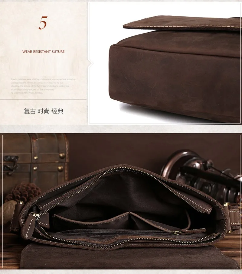 mão ocasional mensageiro sacos de couro masculino