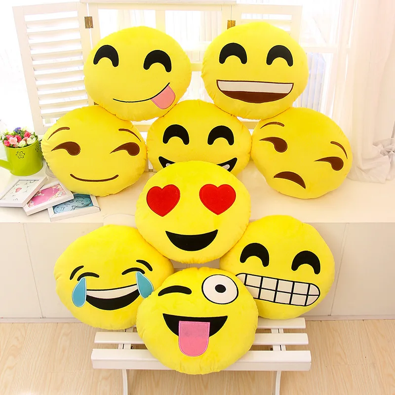 2016 Creative Emoji Cushion cartoon Smiley Face Expression Round