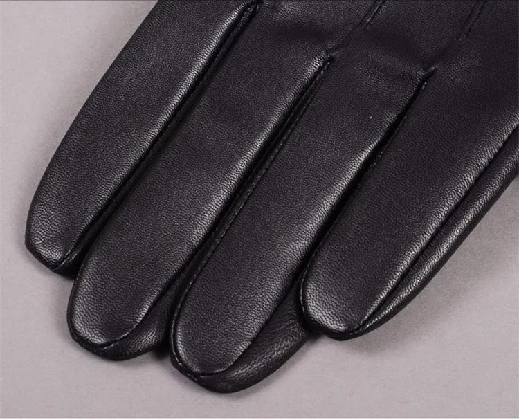 Мужские теплые кожаные перчатки Gours, зимние черные перчатки из натуральной козьей кожи, с возможностью управления сенсорным экраном