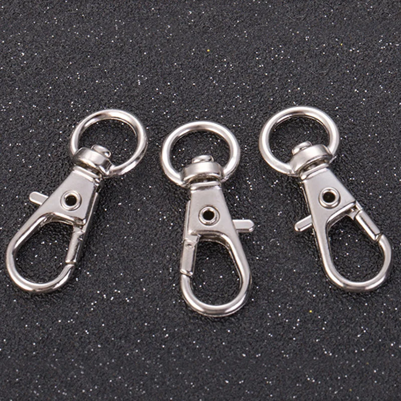 5PCS/Lot Silvery Clasps Popular Key Ring Keychains Making Key Hook DIY High Quality Clips Keychain Split Lobster Clasp