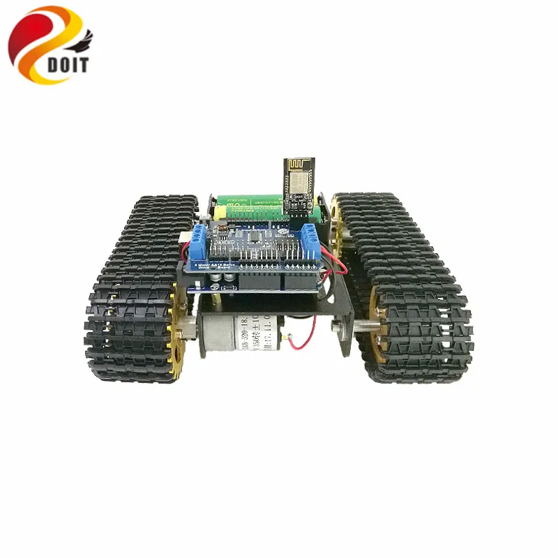 DOIT mini T101 WiFi Control Smart Robot Tank Chassis Tracked Car Platform with UNO R3 Development Board+ Motor Driver Board