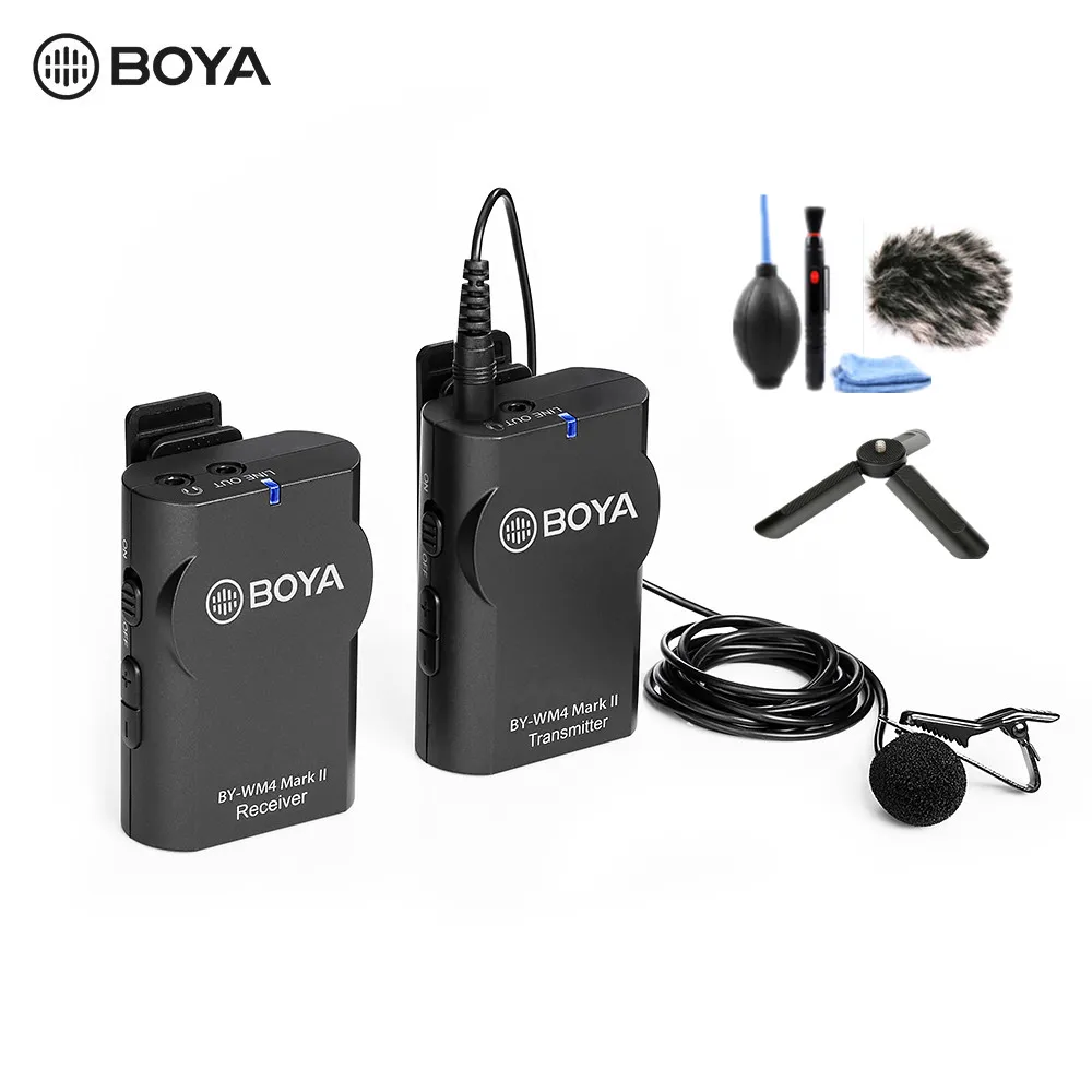 BOYA BY-WM4 Pro BY-WM4 Mark II беспроводной Студийный конденсаторный микрофон Система петличный лацкан микрофон для интервью для камер Canon Nikon - Цвет: BY-WM4 MarII