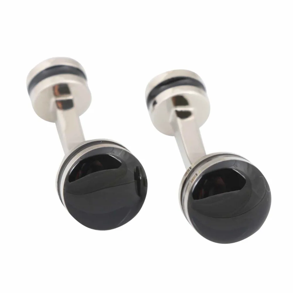

Free shipping black circle cufflinks men's cufflinks wedding gift