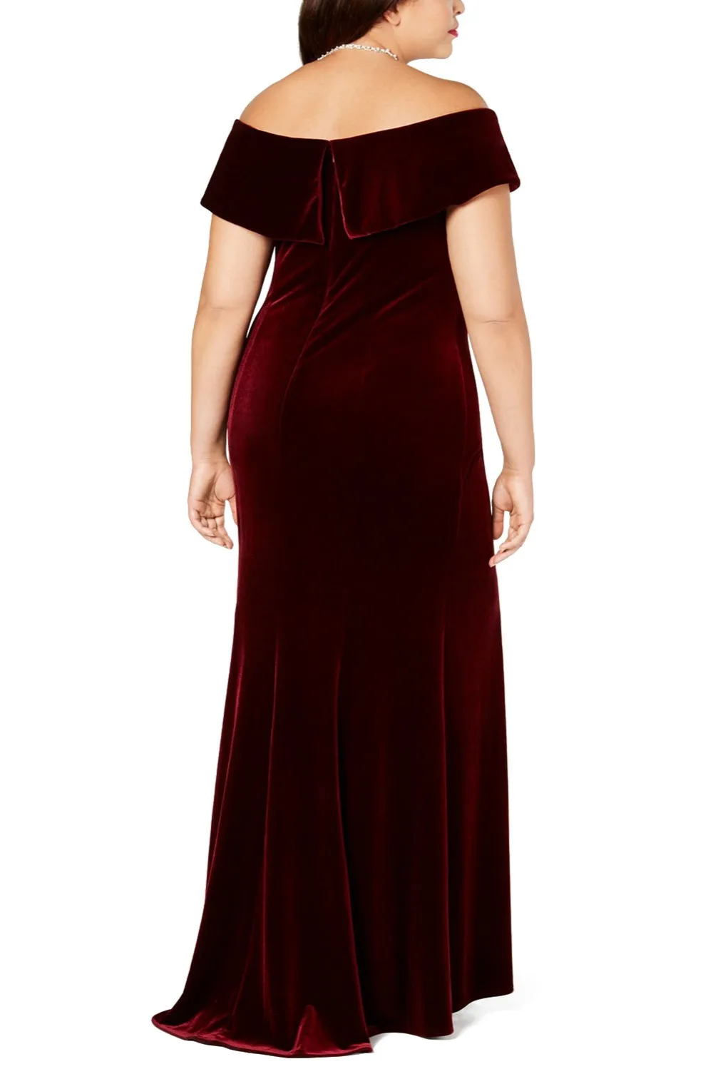 Red-Plus-Size-Off-The-Shoulder-Velvet-Gown-LC610575-3-2