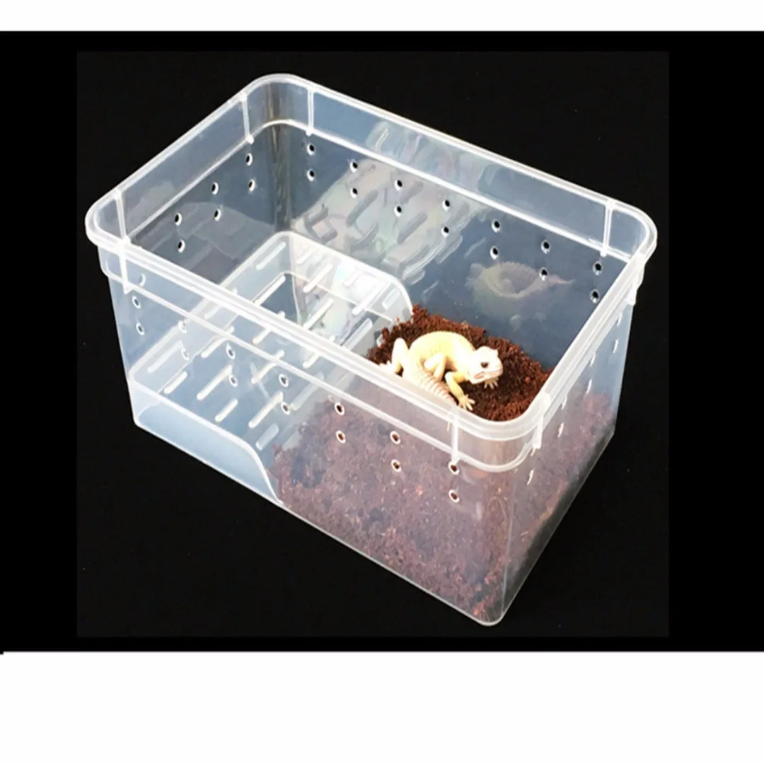 Acrylic Feeding Box 4 Layers Terrarium Reptiles Breeding Tank Lizards Pet Cage House Drawer with Hygrometer Heating Pad