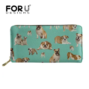 

FORUDESIGNS Pug Horse Printing Women Wallets 2019 Long Style Ladies Leather Purse Card Holder Phone Pocket Money Carteira Femme