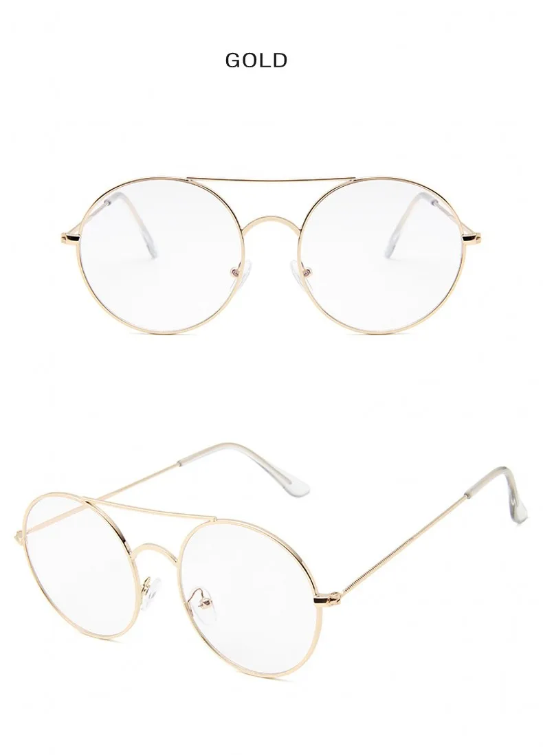 Прозрачные очки ретро очки Металл золото близорукость очки Плоские линзы пилот оправа оптические очки унисекс очки для мужчин