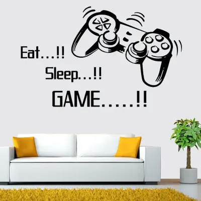 Новое прибытие EAT SLEEP игра цитаты виниловые наклейки на стену DIY Декор для комнаты