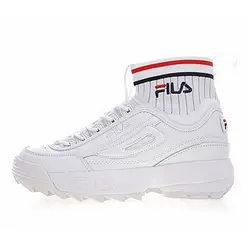 2019 Fila Disruptor II EVO Sockfit прослужит II пилообразной Muffin трикотажные середине нижней белый синий красный кроссовки