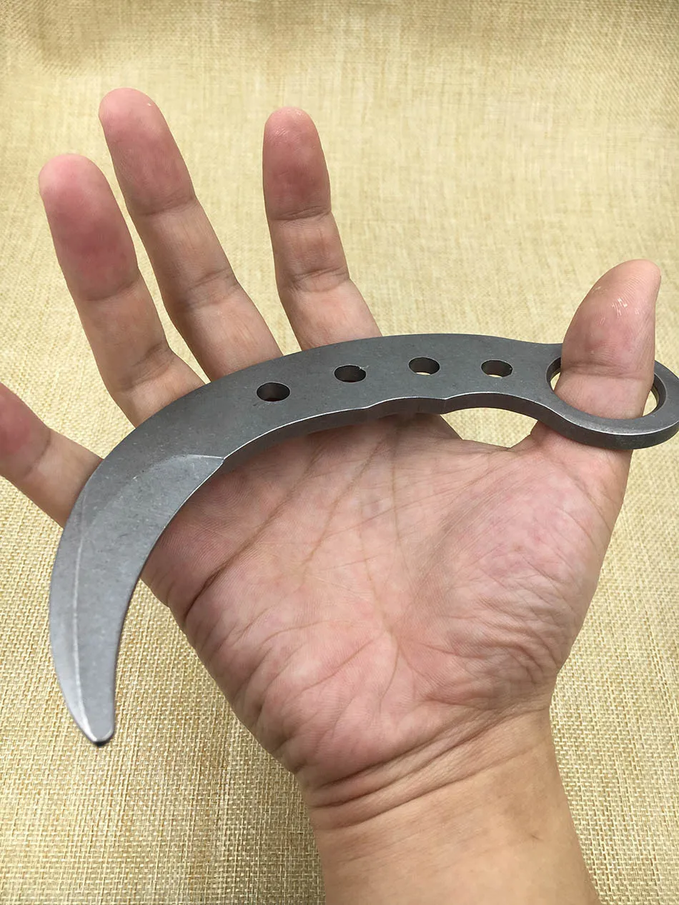 Outdoor Karambit knife Training Knives safety no edge dull blade Knife