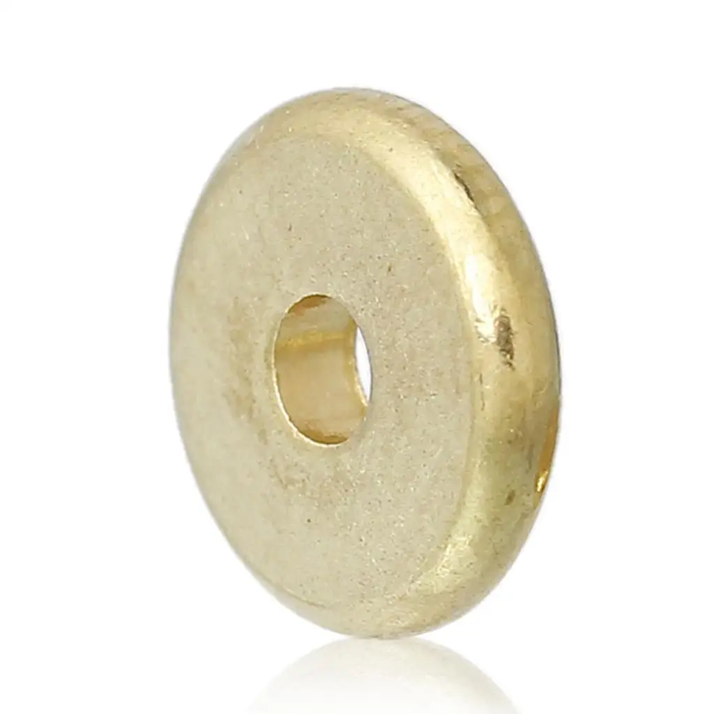 

Copper Spacer Beads Flat Round Brass Blank About 8mm( 3/8") Dia, Hole:Approx 1.9mm, 15 PCs