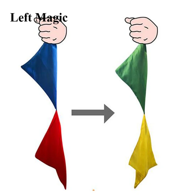 Color Changing Linked Silk Magic Trick Change Color Silk Scarf For Magic Trick By Mr. Magic Joke Props Tools 22cm * 22cm E3117 1