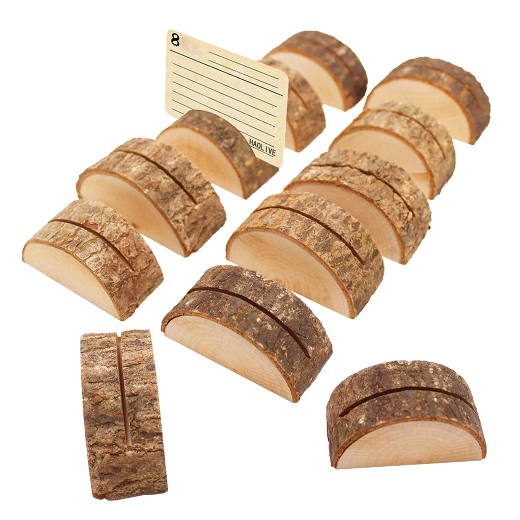 120pcs Wedding Place Wooden Card Holders Table Number Holder Stands for Decorations