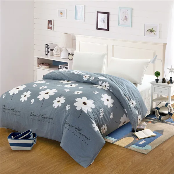 Яркий белый цветочный принт постельные принадлежности пасторальный элегантный стиль узор красивый цветочный кровать хлопок удобный пододеяльник queen King - Цвет: color1