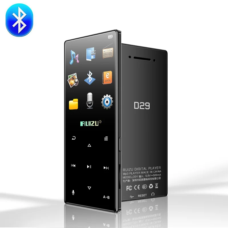 Original ruizu d29 New Bluetooth MP3 Player Lossless HiFi Music Player Portable Audio 8GB Built in Speaker FM Radio E-book Clock Original ruizu d29 New Bluetooth MP3 Player Lossless HiFi Music Player Portable Audio 8GB Built in Speaker FM Radio E-book Clock