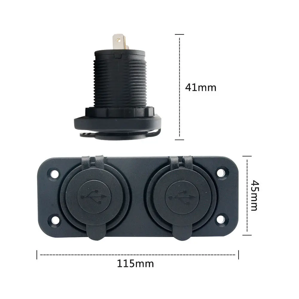 Двойной 3.1A 4-USB порт автомобильное зарядное устройство автомобильного прикуривателя зарядное устройство светодиодный гнездо в сборке панельные клеммы автомобиля лодки