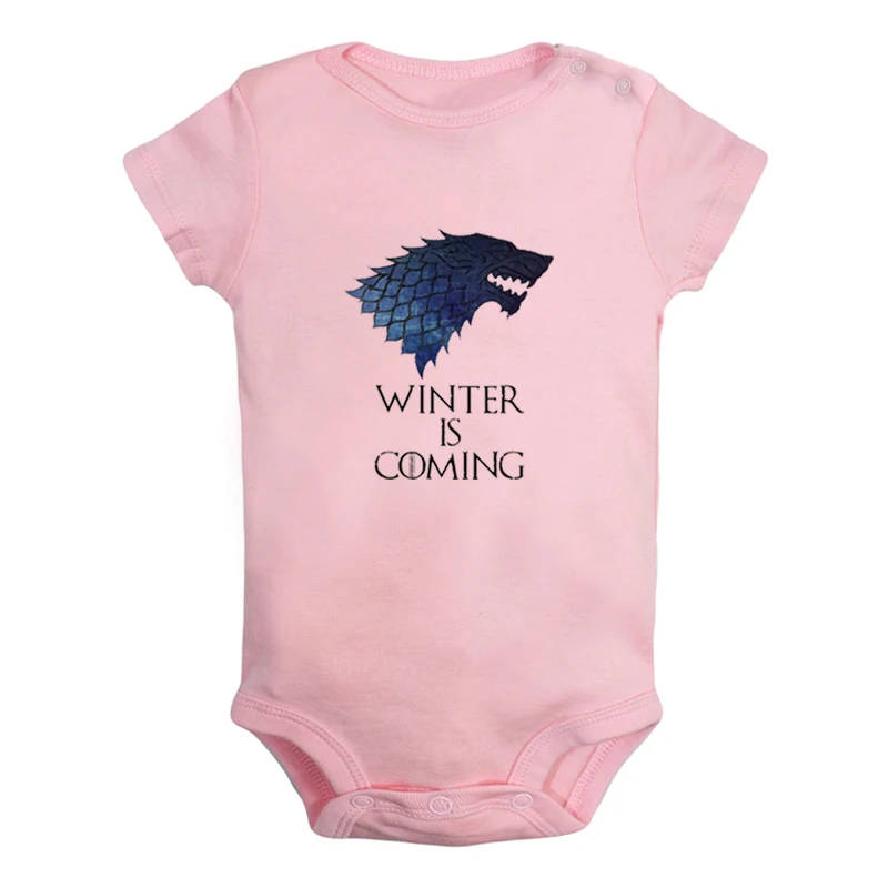 Game of Thrones House Stark Direwolf Winter Is Coming Design Newborn Girls Outfits Jumpsuit Print Infant Bodysuit Clothes - Цвет: JaBaby914PD