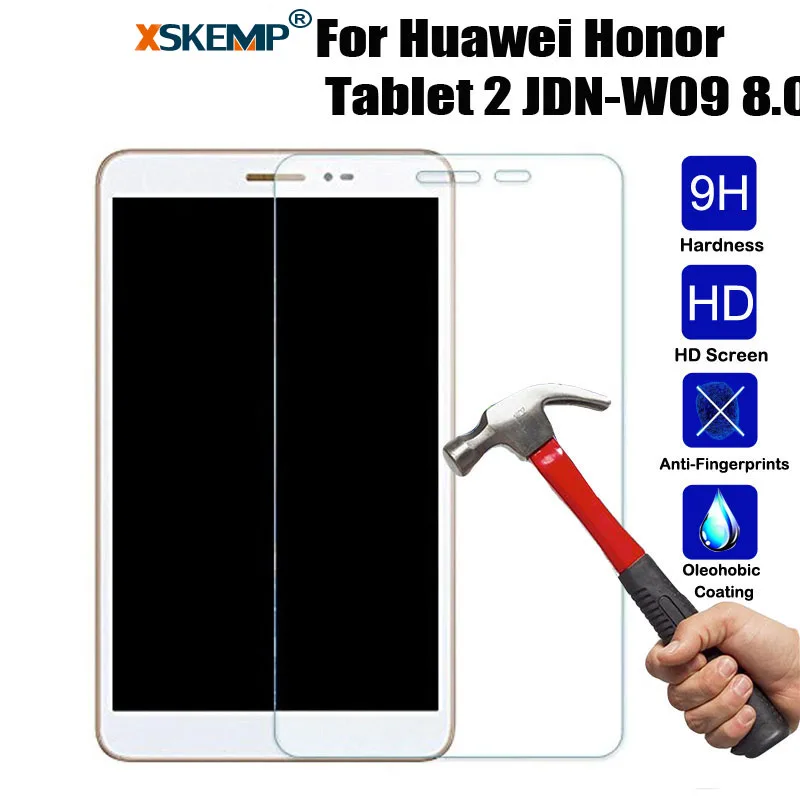 XSKEMP 9H 0.3mm Transparent Real Tempered Glass For Huawei Honor Tablet 2 JDN-W09 8.0 Ultra Clear Screen Protector Film | Компьютеры и
