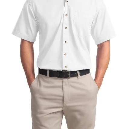 Port Authority S500T Mens Short Sleeve Twill Shirt White - 2XL