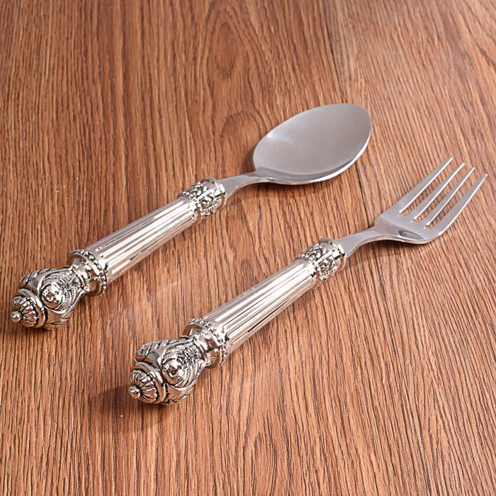 Посуда из нержавеющей стали Серебряная Посуда сервизы ножей вилки столовые приборы набор столового серебра посуда набор посуды